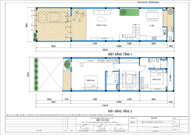 Mặt bằng nhà ống 5x20