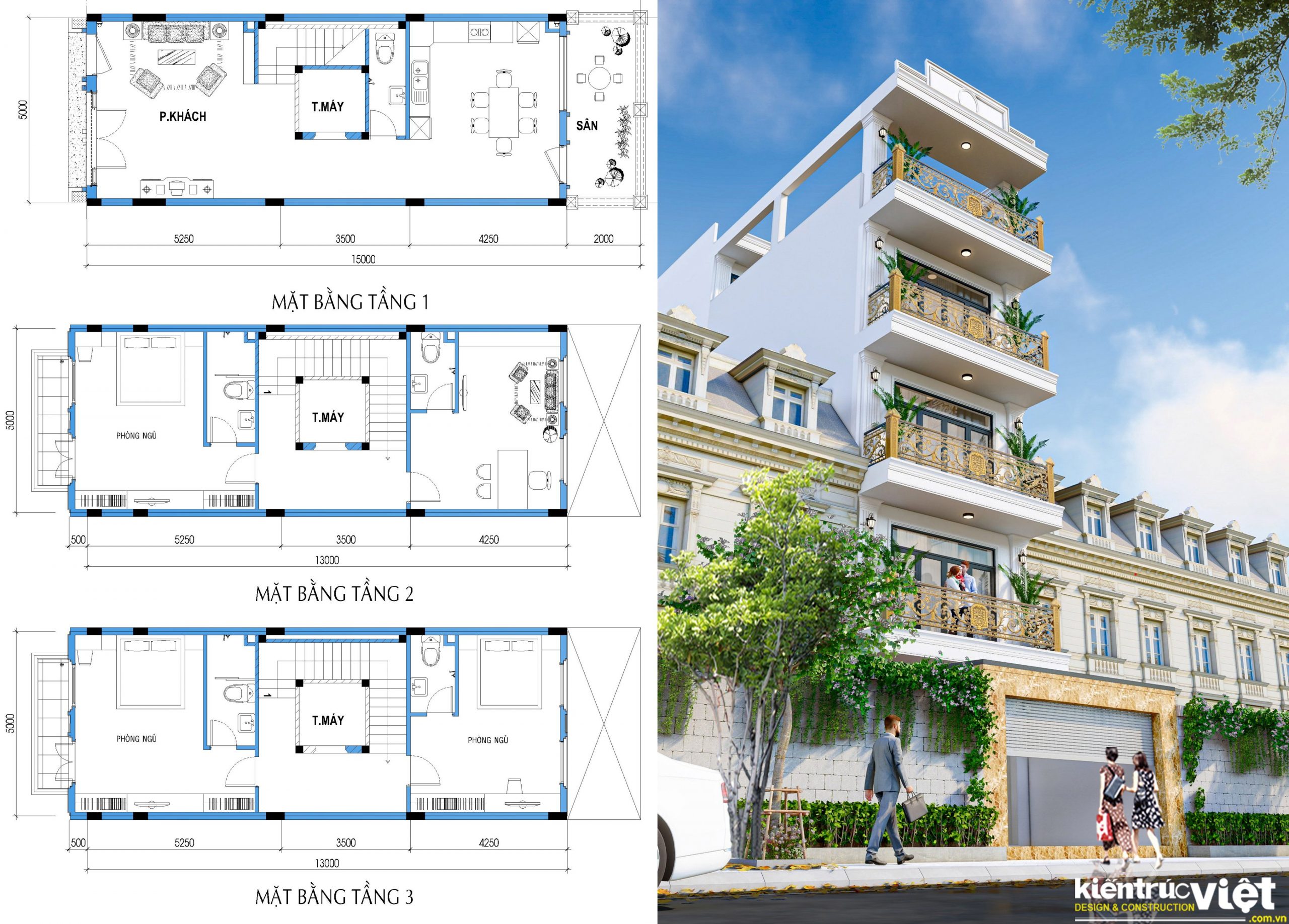 Giải pháp thiết kế nhà 5x16 có thang máy kiến trúc hiện đại