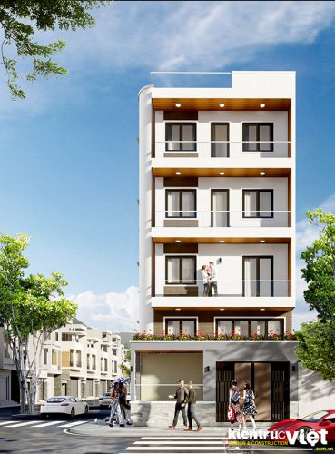 Thiết kế nhà lô góc 4 tầng