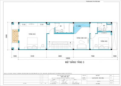 Mặt bằng tầng 3 nhà ống 5x18