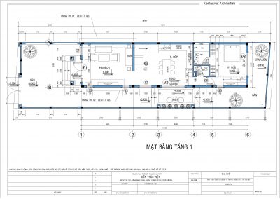 Mặt bằng tầng trệt nhà 7,5mx28m